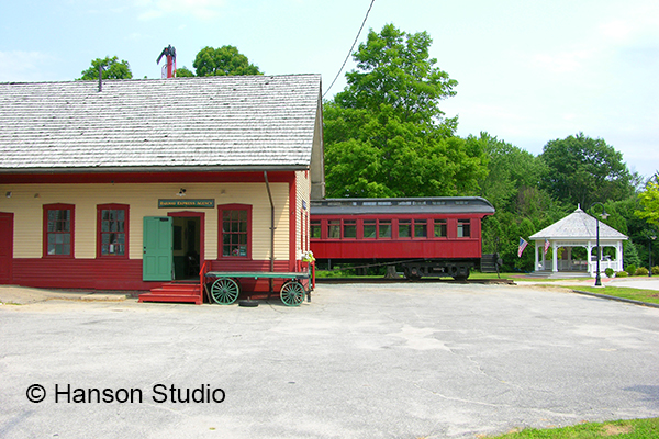 Contoocook, NH - Railroad Station, Pullman Car and Gazebo